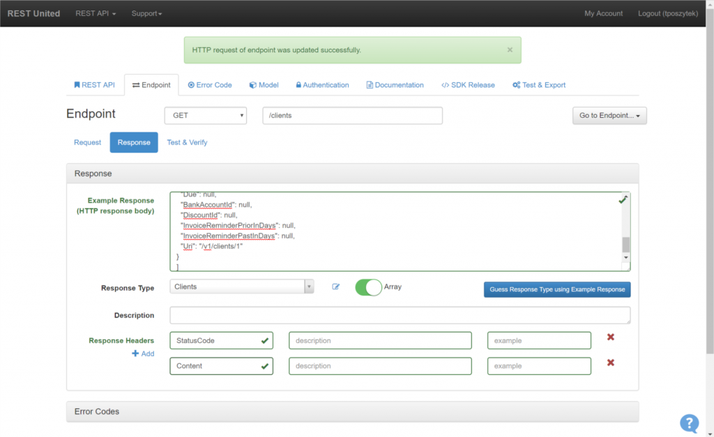 RestUnited - Endpoint Response