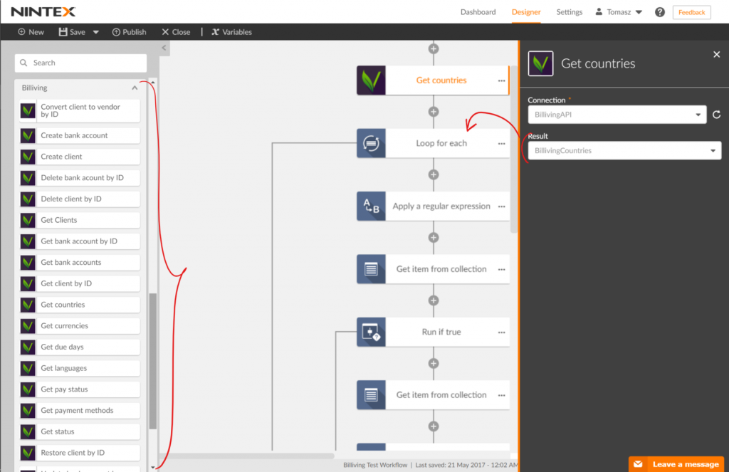 NWC Workflow example with custom Xtensions