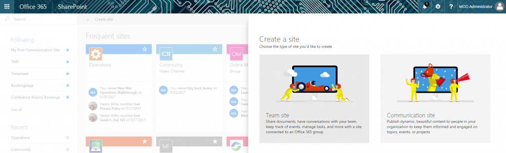 Communication Sites are here, now in Office 365!