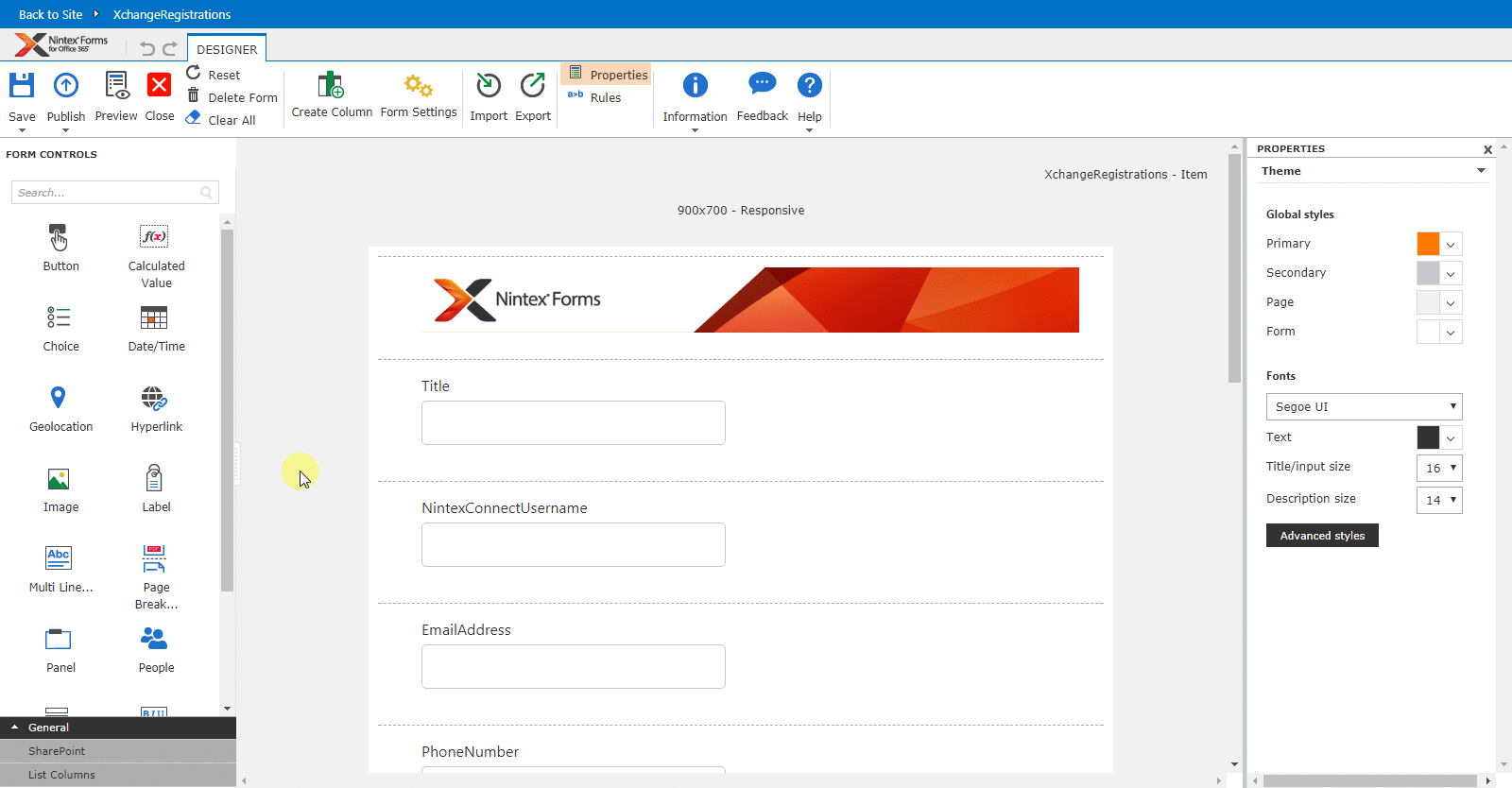 Nintex Responsive Forms working with