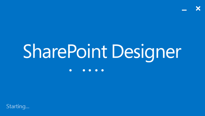 SharePoint Designer Splash Screen