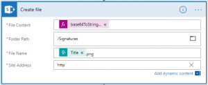 Create File in SharePoint in Microsoft Flow