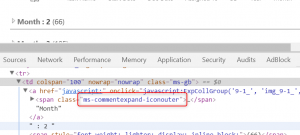Collapsed SharePoint list DOM element