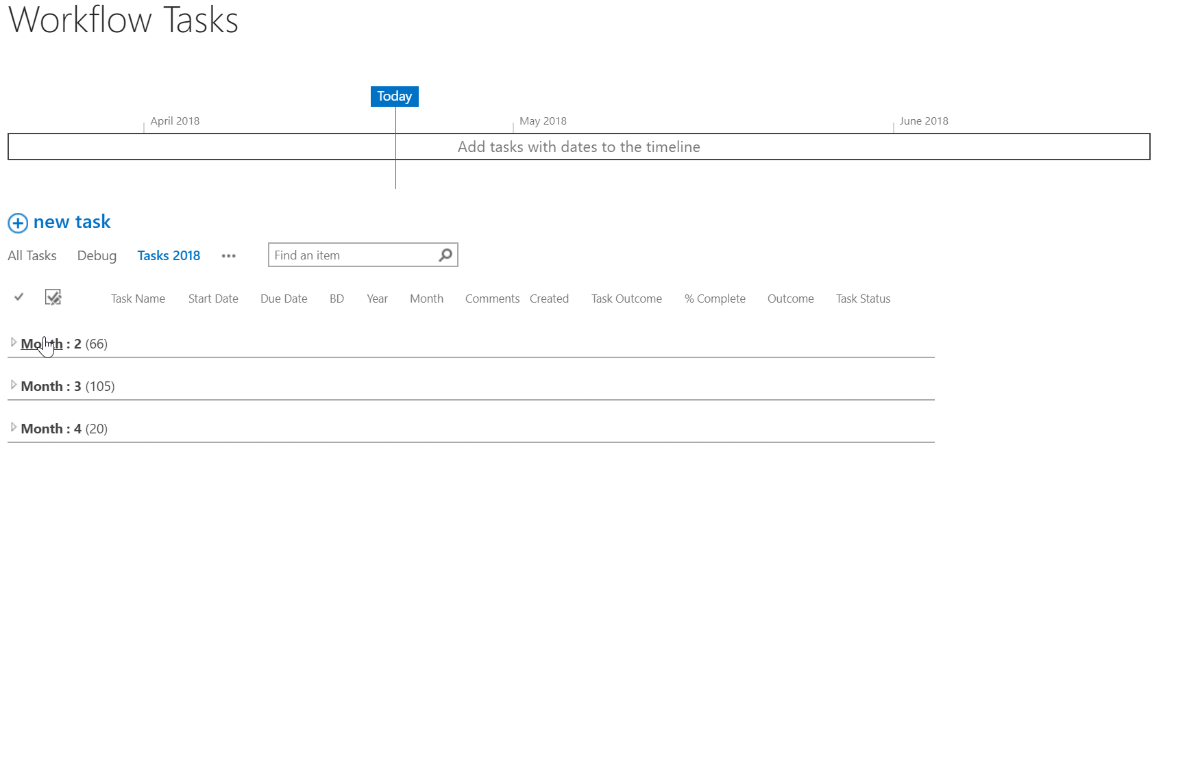 Expanding formatted SharePoint tasks list