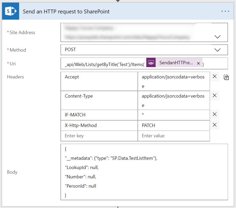 Send an HTTP Request to SharePoint