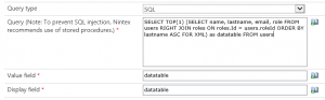 SQL Request action Nintex Forms