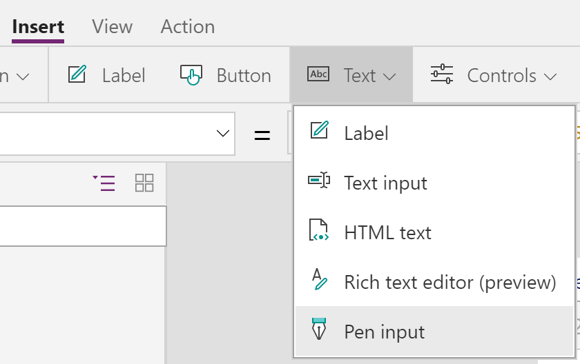 Pole "Pen input" w PowerApps