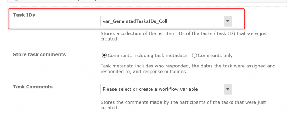 Collecting generated tasks' IDs