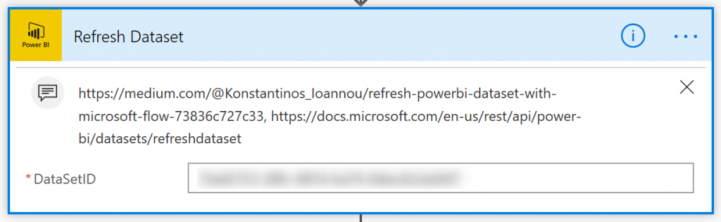 Refresh Power BI dataset action in Flow, via custom connector