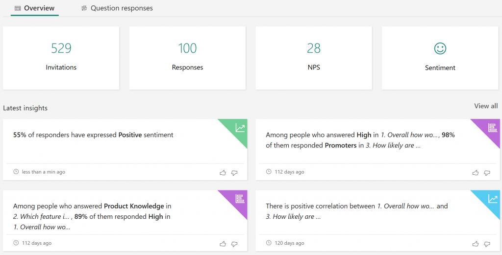 Microsoft Forms Pro survey summary