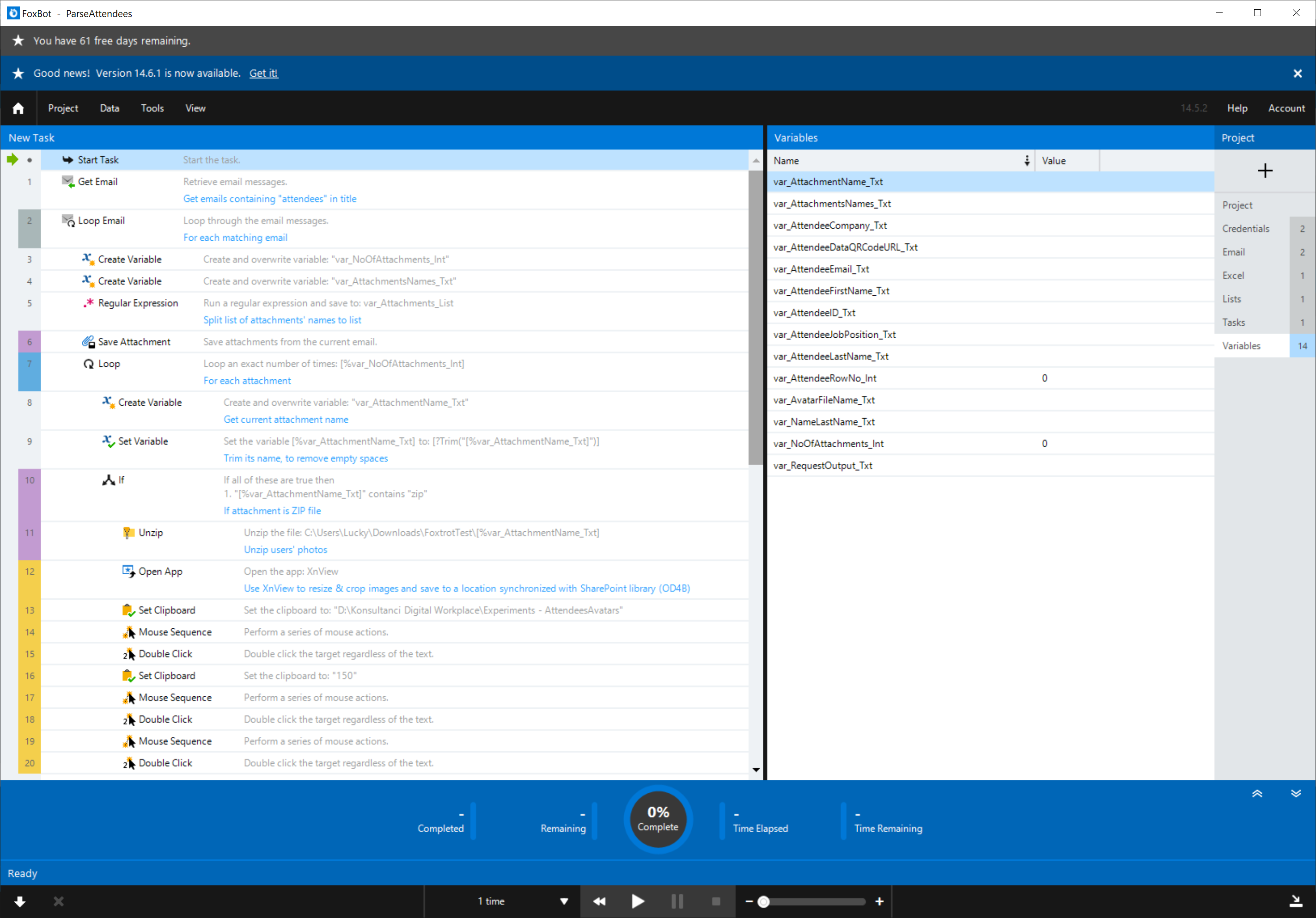 Nintex Foxtrot RPA FoxBot interface