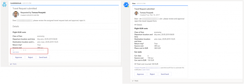 Message Card vs. Adaptive Card in Microsoft Teams