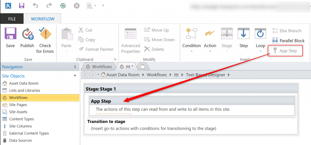 SharePoint Designer 2013, App Step, Workflow 2013
