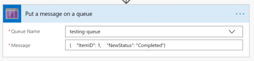 Putting message on Azure Queue