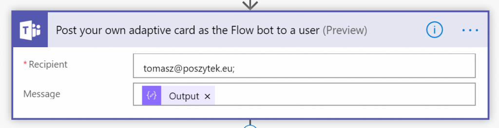 Posting Adaptive Card from Microsoft Flow to Teams