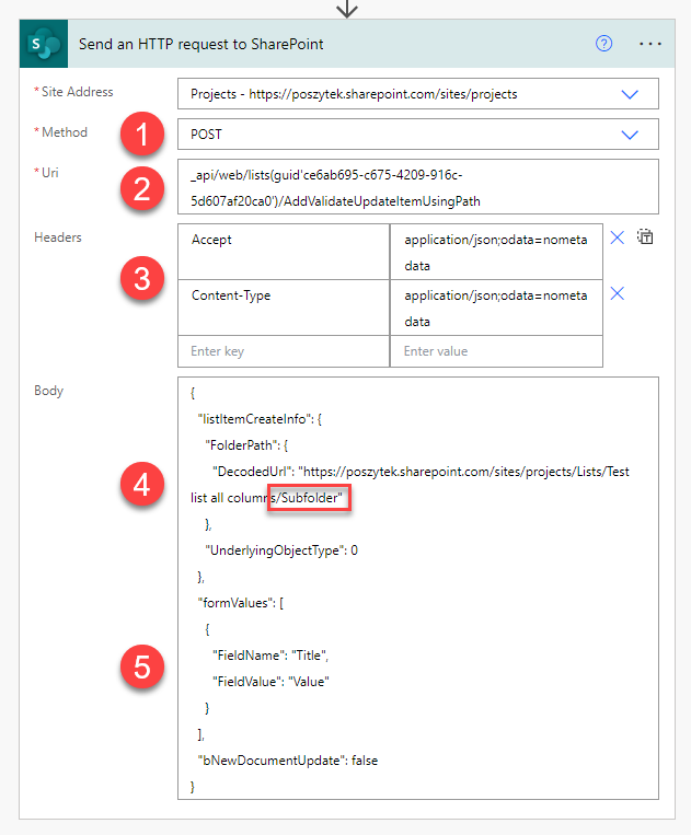 Send HTTP Request to SharePoint