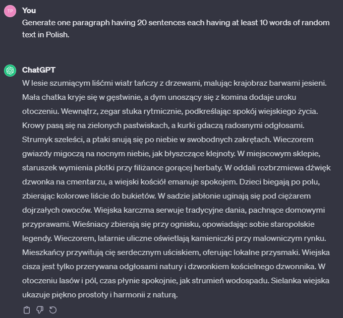 Random Polish text generated by chatGPT.